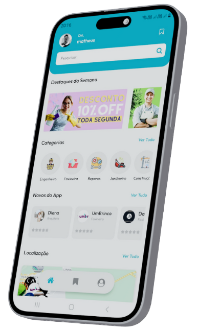 App Octi — encontre profissionais